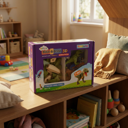 3D Magnetic T-Rex Puzzle (Green)- Trending Toy For Kids & Adults