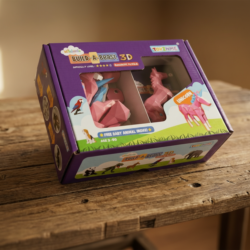 3D Magnetic Pink Unicorn Puzzle - Trending Toy For Kids & Adults