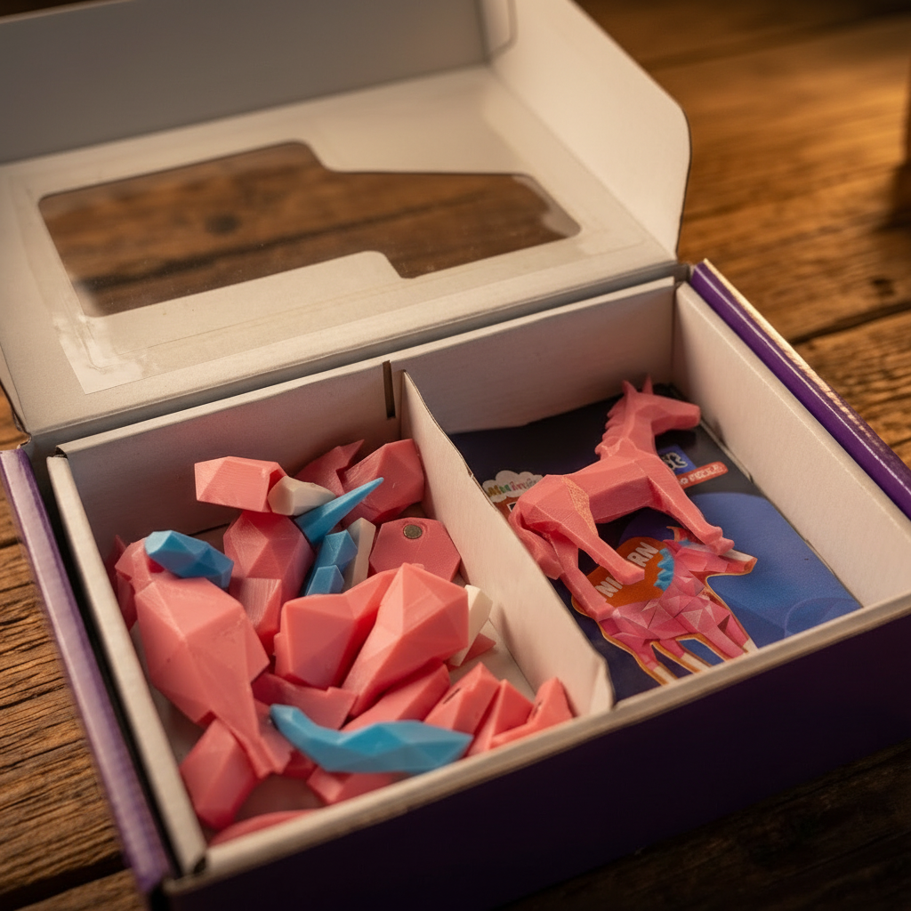3D Magnetic Pink Unicorn Puzzle - Trending Toy For Kids & Adults
