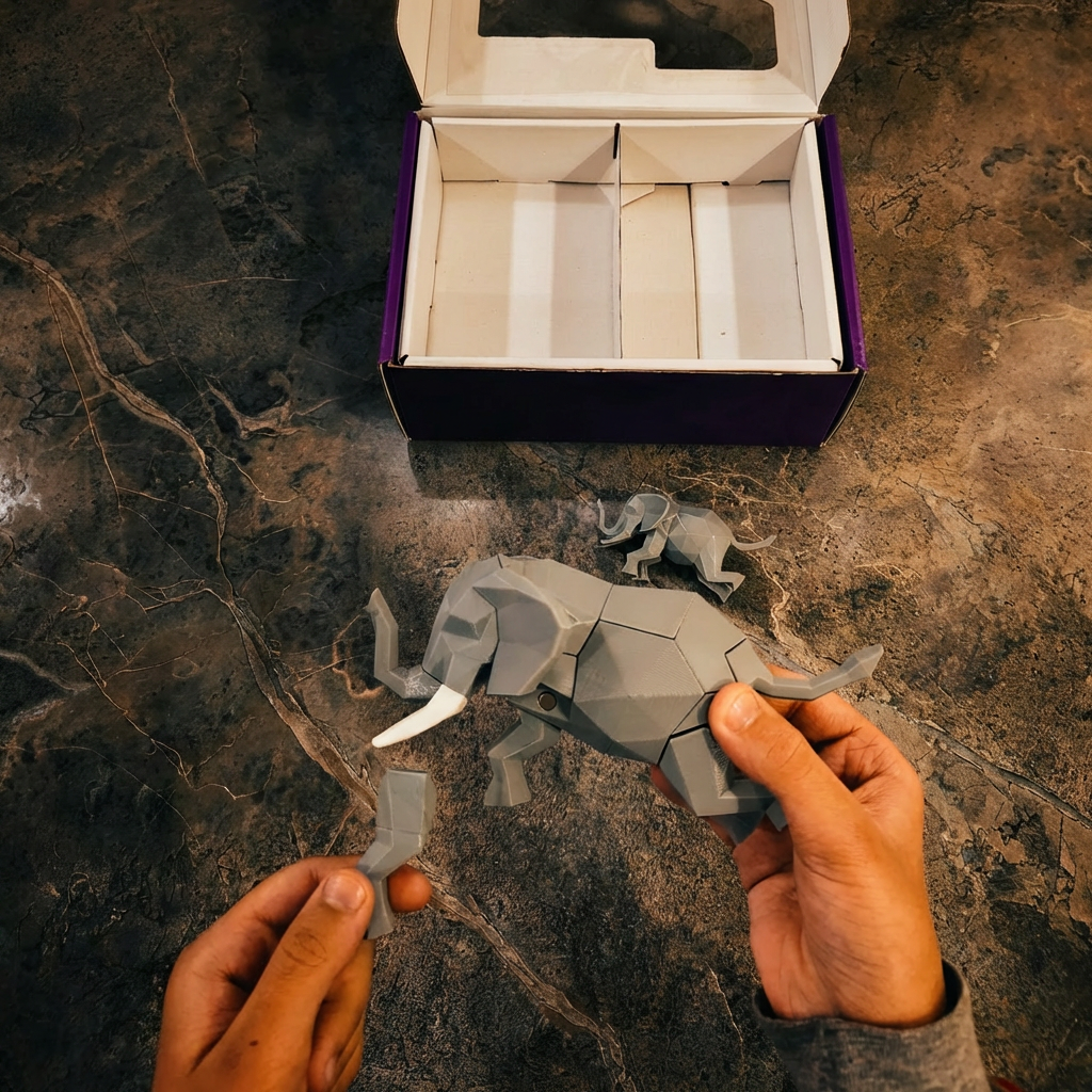 3D Magnetic Dancing Elephant Puzzle - Trending Toy For Kids & Adults