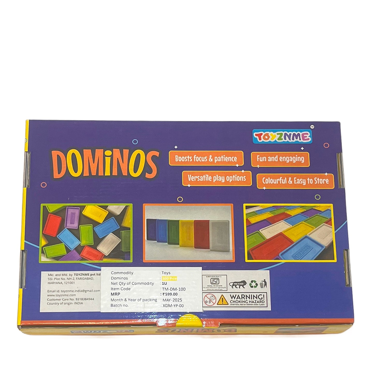 Domino (Premium Multicolour Plastic Domino Block Set) | for Age Group 3 -99