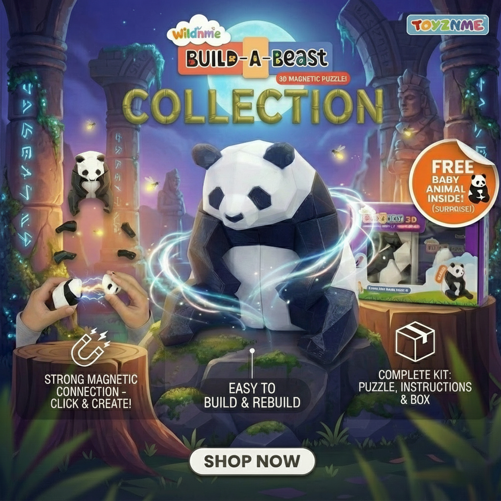 3D Magnetic Panda Puzzle - Trending Toy For Kids & Adults