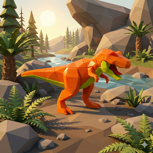 3D Magnetic T-Rex Puzzle ( Orange ) - Trending Toy For Kids & Adults