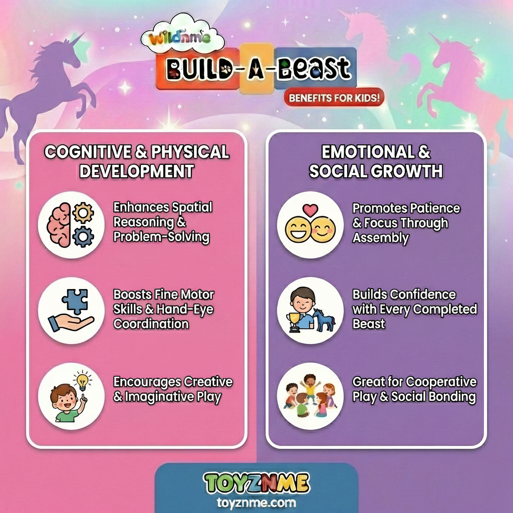 3D Magnetic Blue Unicorn Puzzle - Trending Toy For Kids & Adults