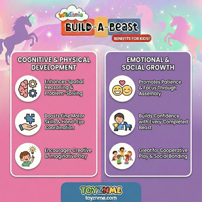 3D Magnetic Blue Unicorn Puzzle - Trending Toy For Kids & Adults