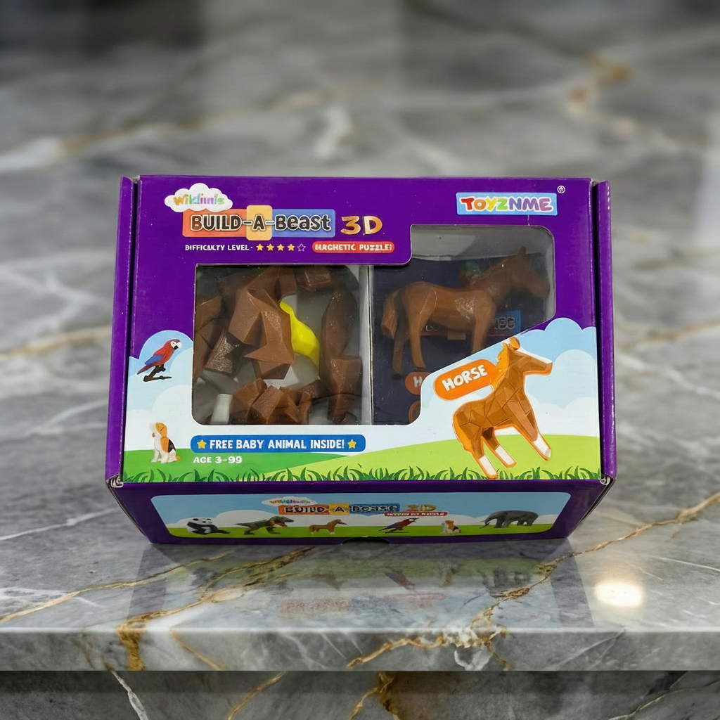 3D Magnetic Horse Puzzle - Trending Toy For Kids & Adults